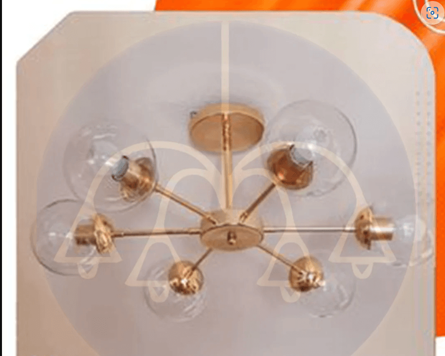 6-arm chandelier - shiny gold - code459