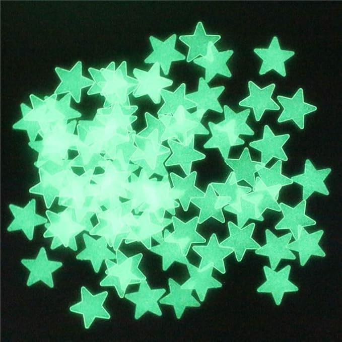 Other Generic 100pcs 3D Star Glow In The Dark Luminous Ceiling Wall Stickers Mul