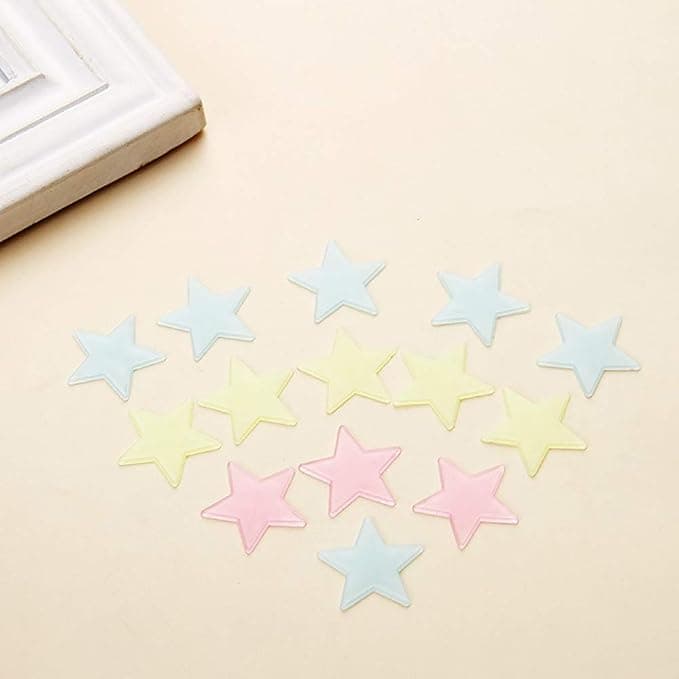 Other Generic 100pcs 3D Star Glow In The Dark Luminous Ceiling Wall Stickers Mul