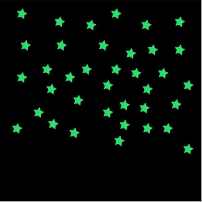 Other Generic 100pcs 3D Star Glow In The Dark Luminous Ceiling Wall Stickers Mul