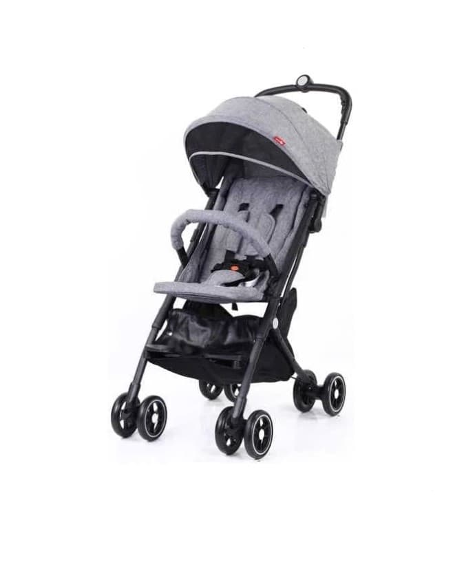 baby foldable stroller for travel, light weight five belt point, gray color