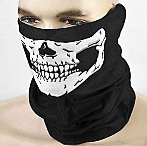 Scarf Skull Half Face Skeleton Motorcycle Scary Horror Party Halloween Mask Gift