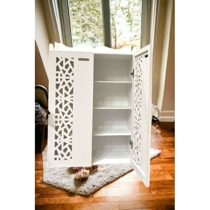 Wooden Shoe Organizer - White