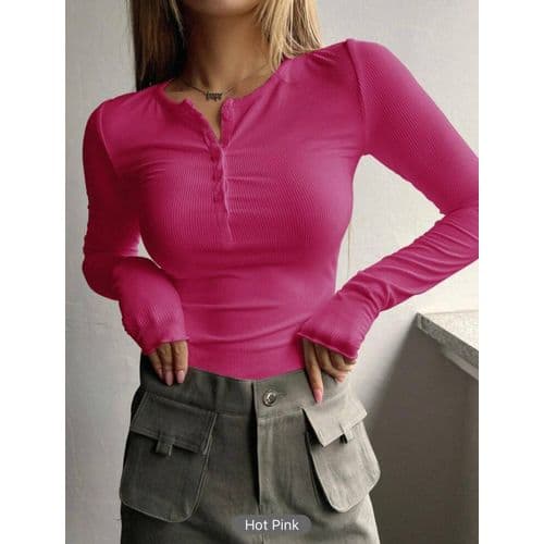 Martina Store Womens T-shirt Made Of Ribbed Cotton Pink