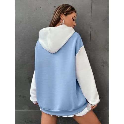 Martina Store Stylish Women Hoodie OAKLAND - Baby Blue & White