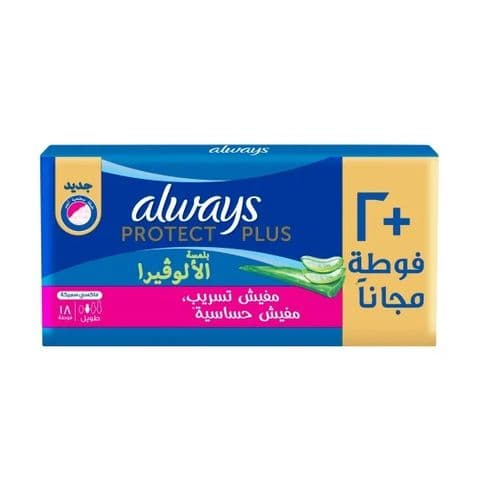 Always PROTECT PLUS Maxi Thick Long Sanitary Pads With Aloe Vera 182 PCS
