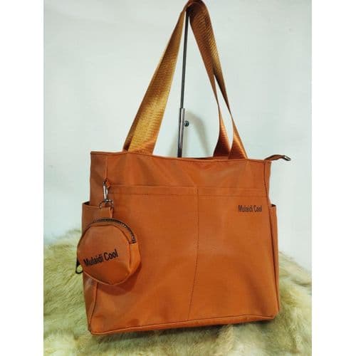 Practical tote bag made of synthetic leather with a small pocket-1