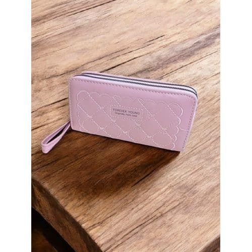 Very Elegant And Chic Womens Leather Wallet With 2 Zippera