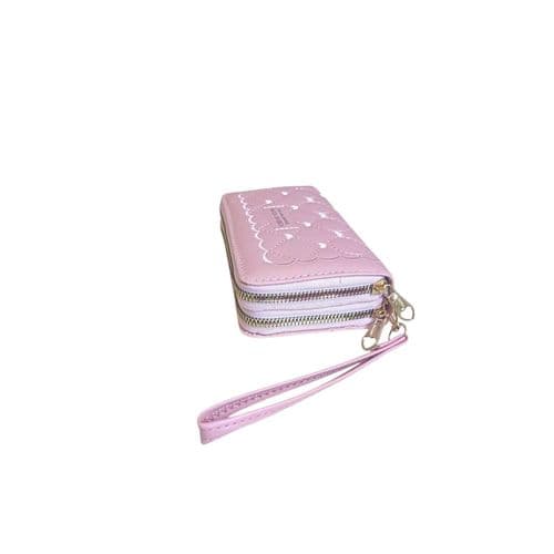 Very Elegant And Chic Womens Leather Wallet With 2 Zippera