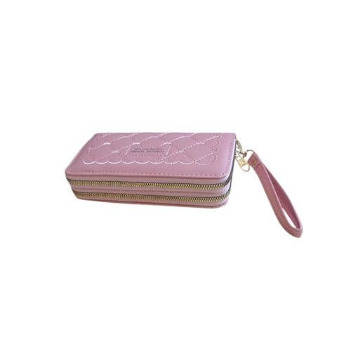 Very Elegant And Chic Womens Leather Wallet With 2 Zippera