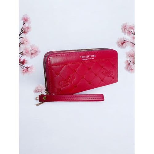 Elegant Womens Wallet For Organizing Money And Cards, Red Color