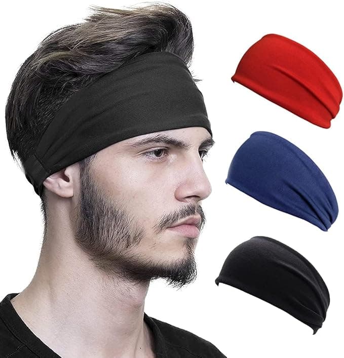ECVV 3PCS Absorbent Sport Sweat Headbands For Men Women Unisex Quick Drying and