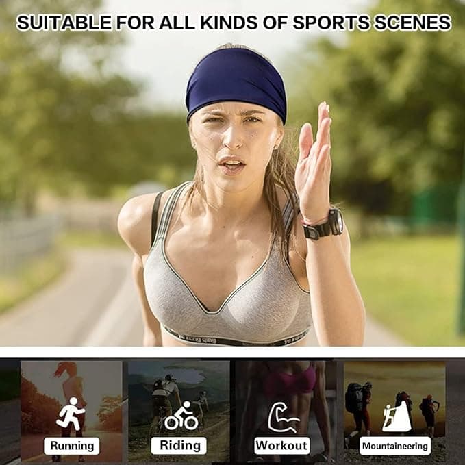 ECVV 3PCS Absorbent Sport Sweat Headbands For Men Women Unisex Quick Drying and