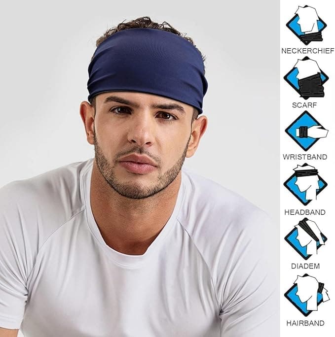 ECVV 3PCS Absorbent Sport Sweat Headbands For Men Women Unisex Quick Drying and