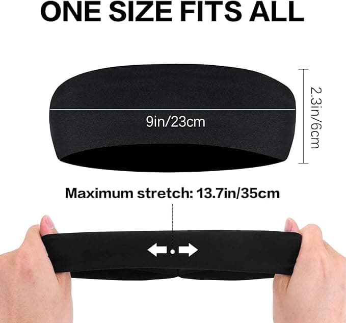 ECVV 3PCS Absorbent Sport Sweat Headbands For Men Women Unisex Quick Drying and