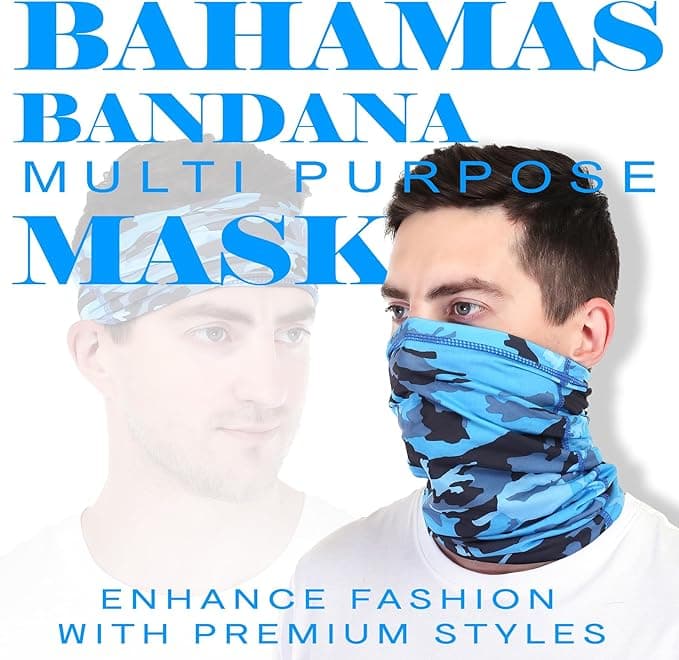 PLAYFITZ Bahamas Premium Bandana for Dust & Sun Protection, Comes With Cool Ligh