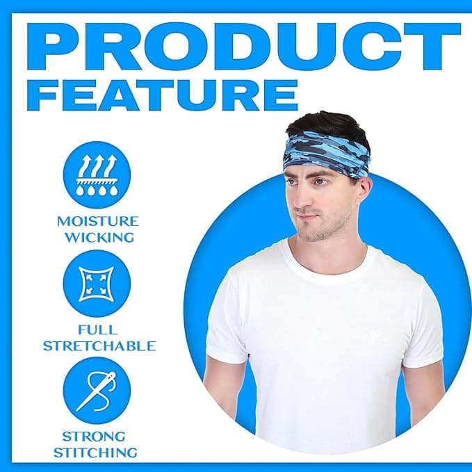 PLAYFITZ Bahamas Premium Bandana for Dust & Sun Protection, Comes With Cool Ligh