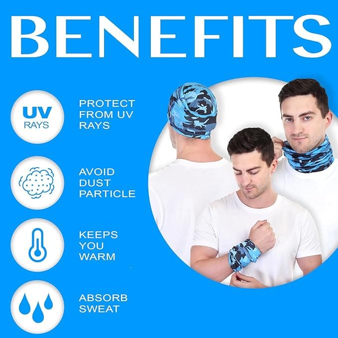 PLAYFITZ Bahamas Premium Bandana for Dust & Sun Protection, Comes With Cool Ligh