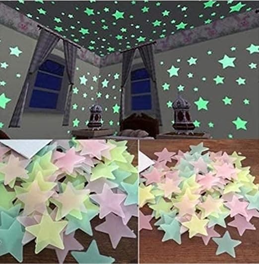 Other Illuminated Stars and Shapes for Childrens Room - PVC Wall Decals - Space