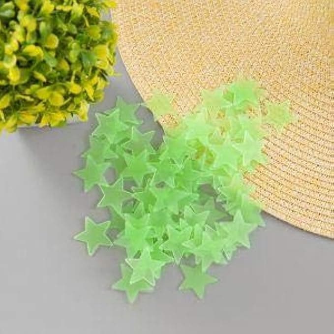 Gagafeel 100 PCS Fluorescent Removable wall Stickers Luminous Decorative Stars G