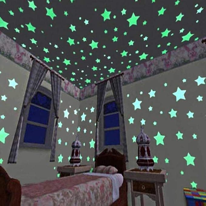 3D Stars Glow in the dark Luminous on Wall Stickers for Kids Room living room Wa