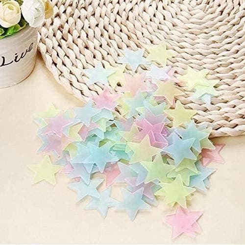 100pcs 3d Star Glow In The Dark Luminous Ceiling Wall stickers Kids Baby Bedroom