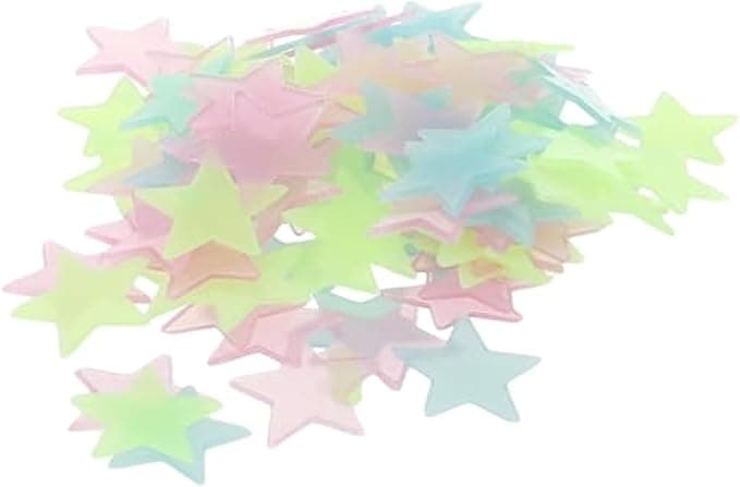 100pcs Fluorescent Wall Stickers Decal Glow Luminous Stars - Multicolor-multi si