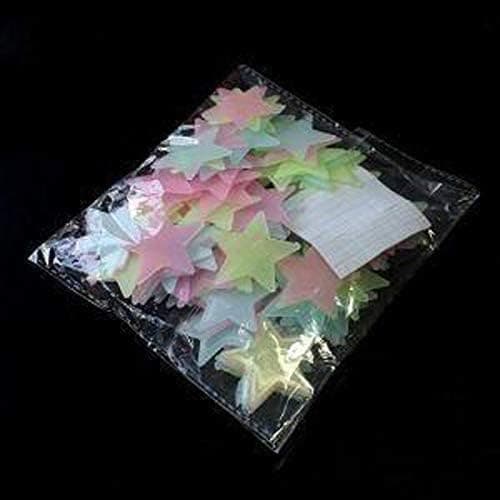 100pcs Fluorescent Wall Stickers Decal Glow Luminous Stars - Multicolor-multi si