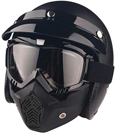 Face and Neck Protection Mask for Motorcycles and Bicycles with Black Glasses