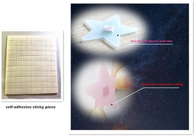 300pcs Plastic 3D Stars Glow in the Dark Stickers Night Luminous Wall Decal Stic