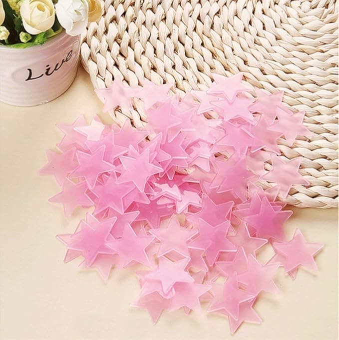 300pcs Plastic 3D Stars Glow in the Dark Stickers Night Luminous Wall Decal Stic