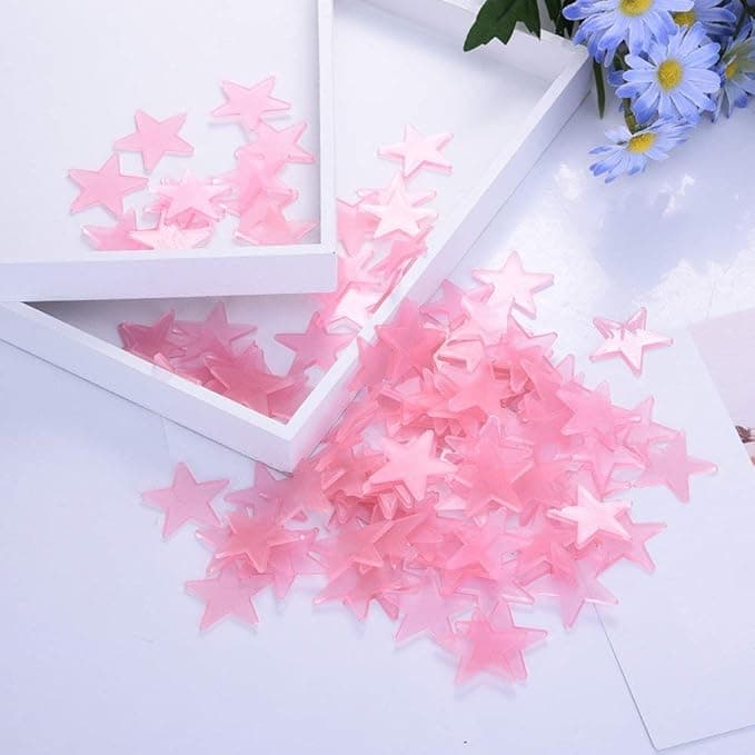 300pcs Plastic 3D Stars Glow in the Dark Stickers Night Luminous Wall Decal Stic