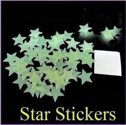 100pcs Decorative Glow in the Dark Stars Wall Stickers