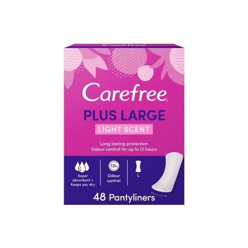 Carefree Plus Large Panty Liners Light Scent 48 PCS