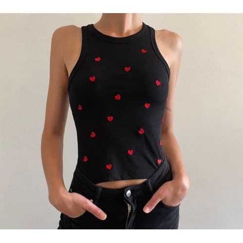 Womens T-shirt Made Of Ribbed Cotton - Black