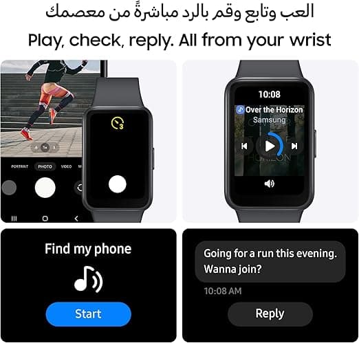 Samsung Galaxy Fit3 Smartwatch, Exercise and Sleep Tracking, Fall Detection, Blu