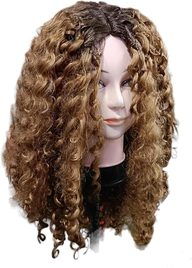 Curly Wig Middle Part Ombre Blonde Wigs for Women
