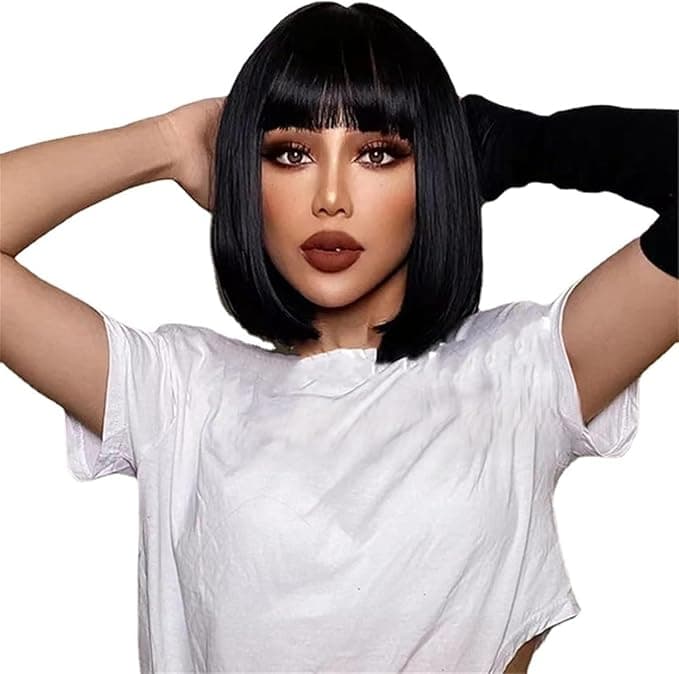 Nesari Wig, Carriere Heat Resistant Fiber Black Wig, Attractive Daily Looks, Sol