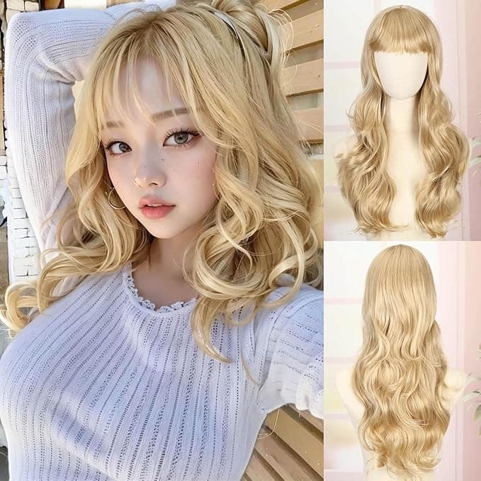 Barakah Women,Thermal Fiber Wig,Yellow Color,. Daily looks solve hair problems