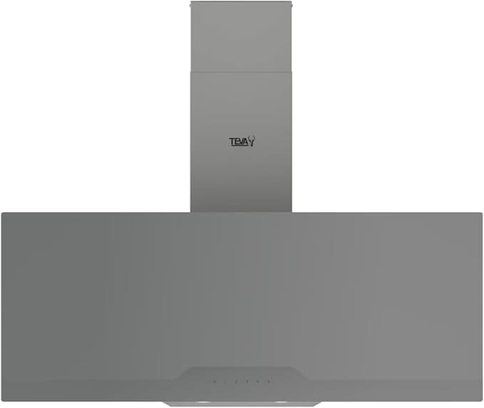 شفاط تيفا المزخرف 90 سم Airflow 800M3H - زجاج رمادي - تحكم باللمس، 4 مستويات سرع