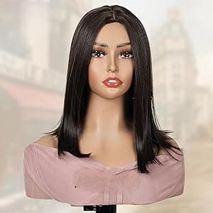 Womens wig. Heat-resistant fiber wig, brown color. Daily looks. Solve hair loss