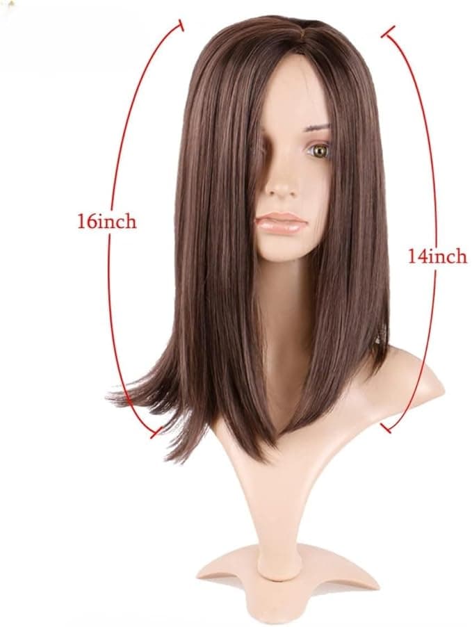 Womens wig. Heat-resistant fiber wig, brown color. Daily looks. Solve hair loss