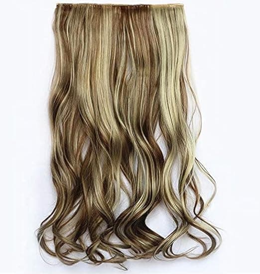 Wavy Hair Extension Brown Blonde Heat Resistant Synthetic Long Fashion