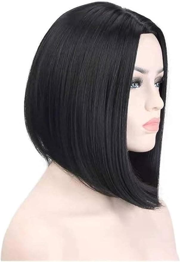 Short Synthetic Wig High Temperature Black