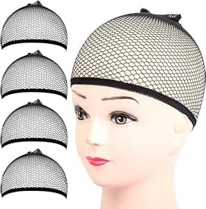 Black Mesh Wig Caps Four Pieces