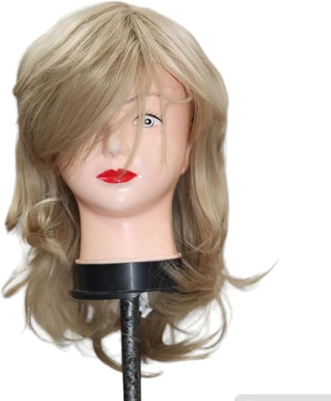 Thermal hair wig medium model fiber accepts washing and iron shower medium leng