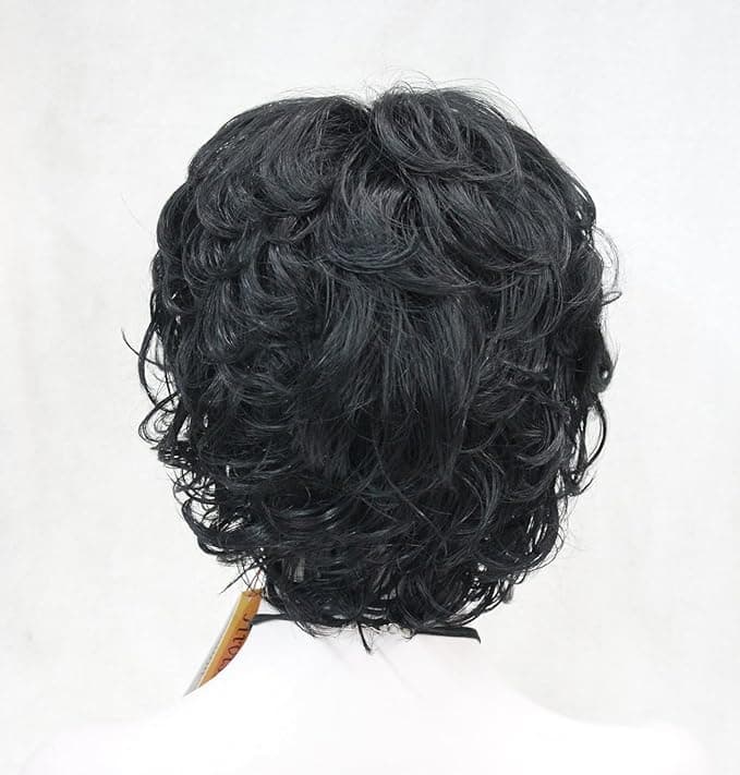 Black Short Curly Wig Full Synthetic Wigs for Women