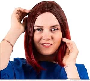 Short Wig Premium Raw Fiber Ombre Red Color