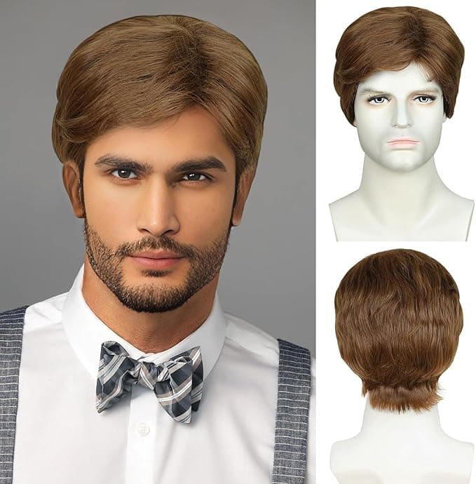 Mens Heat Resistant Fiber Wig Daily Looks Solves Unwanted Hair Problems, Changes