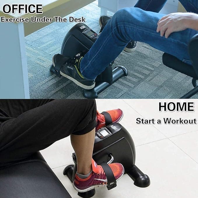 Mini Exercise Bike ,Under Desk Bike,Pedal Exerciser Portable Cycle Arm and Leg E